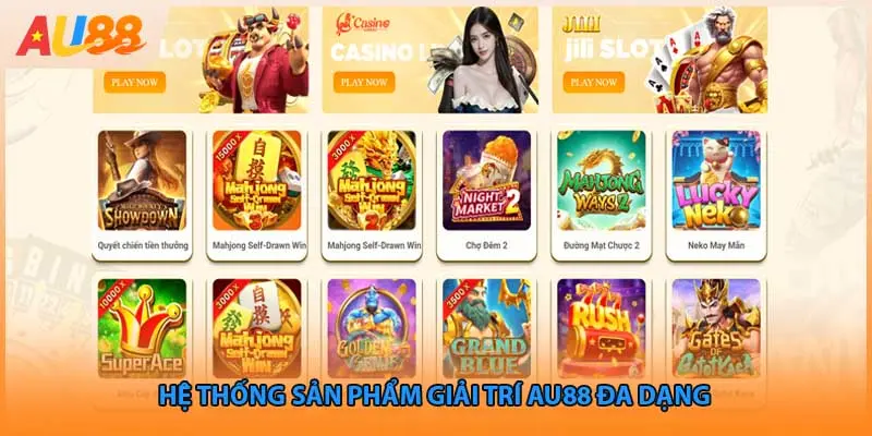 Hệ thống sản phẩm giải trí au88 đa dạng